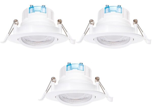 Aigostar - Set 3x spoturi LED încastrate LED/5W/230V 4000K diam. 8,5 cm alb
