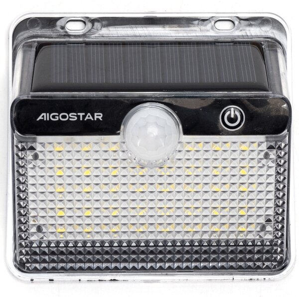 Aigostar-LED Lampă solară LED cu senzor, 3,7 V, 6500 K, 1200 mAh, IP65, negru