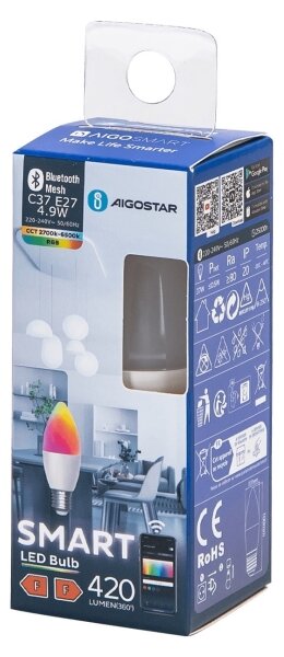 Bec LED RGBW Aigostar C37 E27/4,9W/230V 2700-6500K