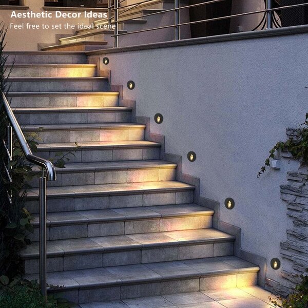 Brilagi - Spot încastrat pentru exterior STAIRDOT LED/2W/230V, negru, IP65, rotund