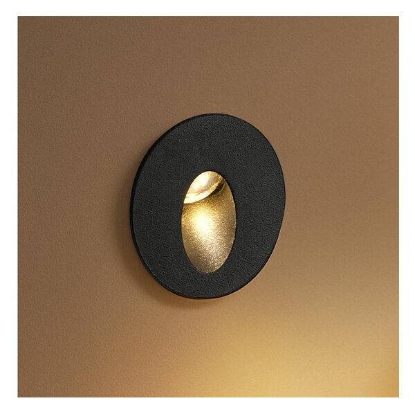 Brilagi - Spot încastrat pentru exterior STAIRDOT LED/2W/230V, negru, IP65, rotund