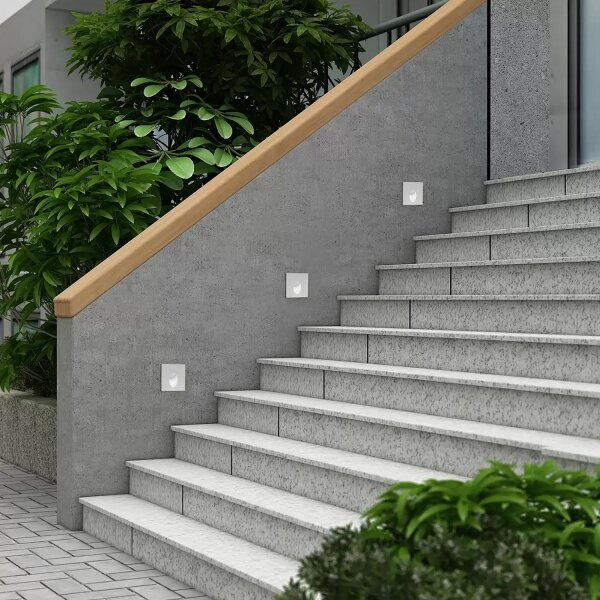 Brilagi - Corp de iluminat LED încorporat pentru exterior STAIRDOT LED/2W/230V, alb, IP65, pătrat