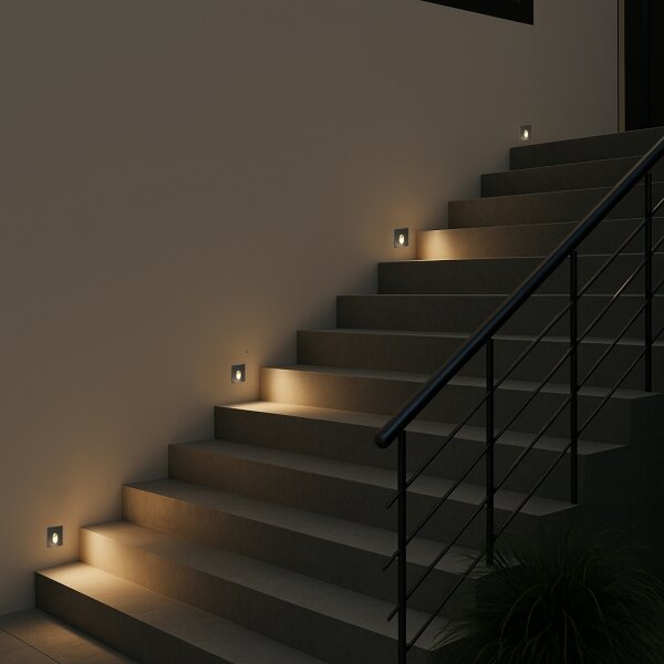 Brilagi - Corp LED încastrat pentru exterior STAIRDOT LED/2W/230V negru IP65 pătrat