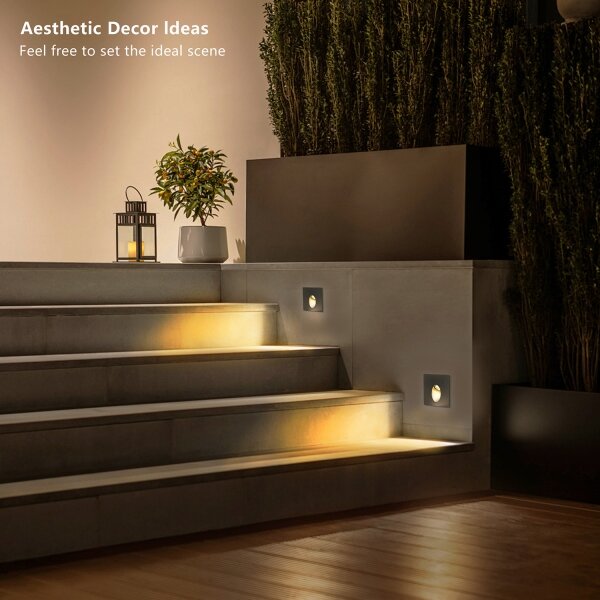Brilagi - Corp LED încastrat pentru exterior STAIRDOT LED/2W/230V negru IP65 pătrat
