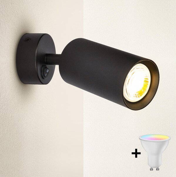 Brilagi - Aplică spot LED reglabilă de perete SELE 1xGU10/4,8W/230V, neagră