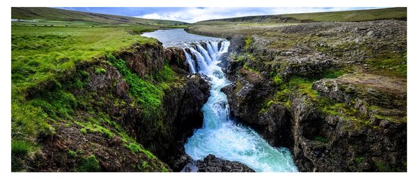 Tablou - Cascada intre stânci (120x50 cm)
