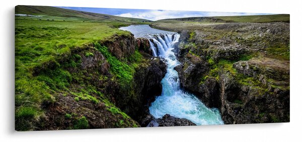 Tablou - Cascada intre stânci (120x50 cm)