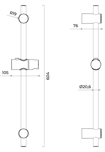 Oltens Alling bară de duș |60 cm 37300300