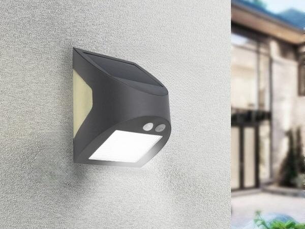 Lampă solară de perete LED cu senzor LED/3W/3,7V 1200 mAh IP54 antracit