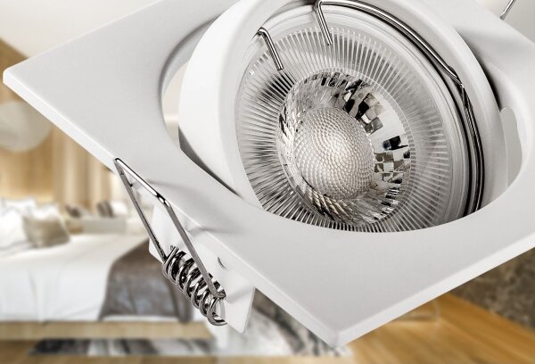Spot încastrat 1xGU10/MR16/10W/230V, 9x9 cm, alb