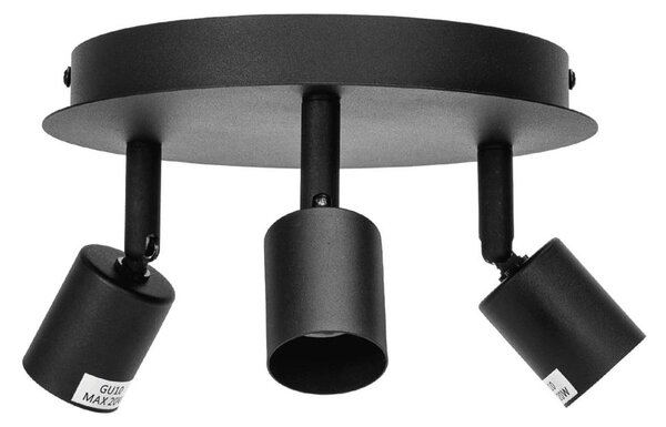 Aigostar - Plafonieră cu spoturi 3x GU10, 60W, 230V, negru