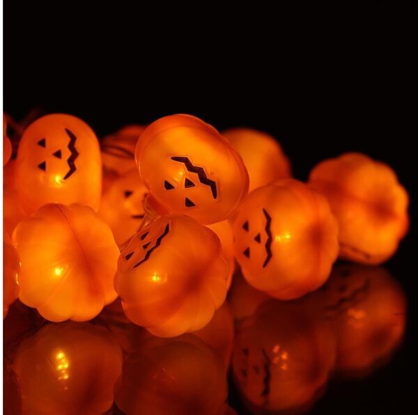 Lanț LED decorativ HALLOWEEN Retlux 20xLED/3xAA/alb cald 3,3m dovleci