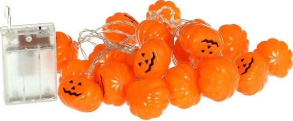 Lanț LED decorativ HALLOWEEN Retlux 20xLED/3xAA/alb cald 3,3m dovleci