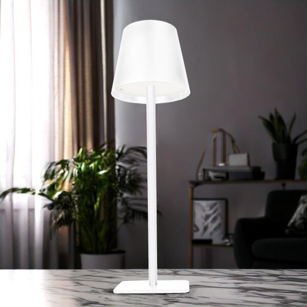 Solight WO69-W - Lampă de birou LED LUCCA, reîncărcabilă, cu control tactil și dimmer, 3,7V 2000 mAh, albă