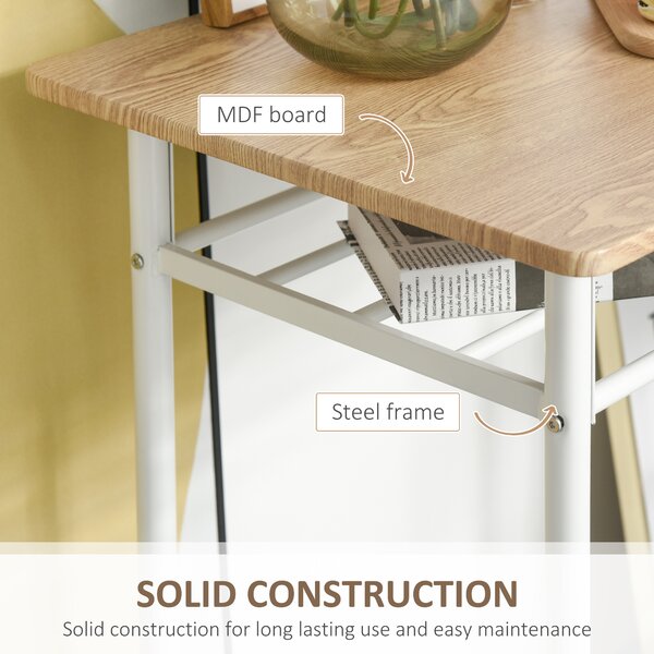 HOMCOM Set Mobilier pentru Bar, Masă și 2 Scaune Asortate, Design Modern, Alb | Aosom Romania