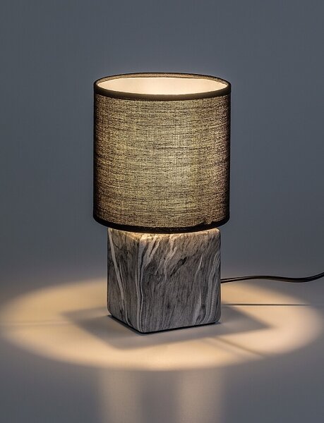 Rabalux 74068 - Lampă de masă NALISA, 1xE14/40W/230V, neagră/decor marmură