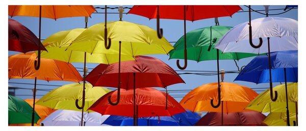 Tablou - Umbrele colorate (120x50 cm)
