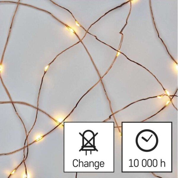 Ghirlandă LED pentru exterior, 40 LED / 9 m, IP44, alb cald