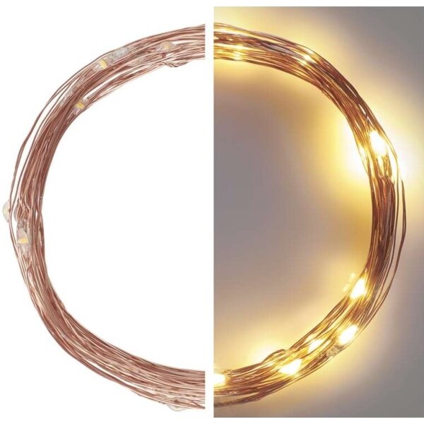 Ghirlandă LED pentru exterior, 40 LED / 9 m, IP44, alb cald