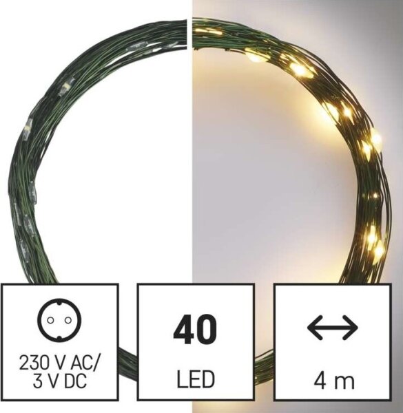 Ghirlandă LED de exterior pentru Crăciun 40xLED/9m IP44 alb cald