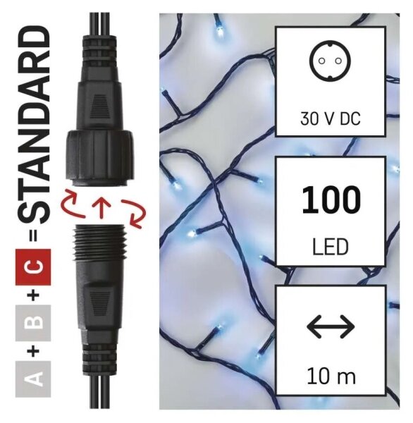 Ghirlandă LED de exterior 100xLED/10m IP44 albastră