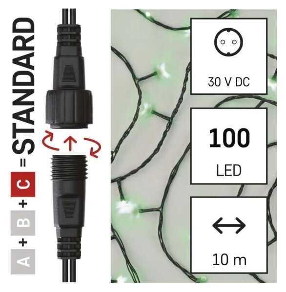Instalație LED de Crăciun de exterior 100xLED/10m IP44 verde
