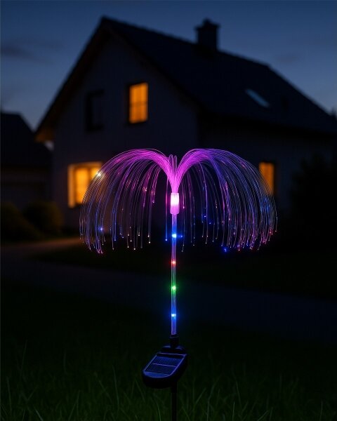 Lampă solară LED RGB, 1,2 V, 300 mAh, IP44, negru