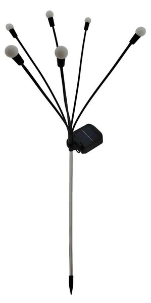 Lampă solară LED cu 6 LED-uri, 1,2 V, 300 mAh, IP44, negru