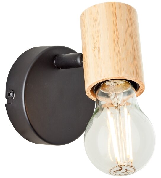 Brilliant - Aplica spot de perete KERRY 1xE27/40W/230V bambus