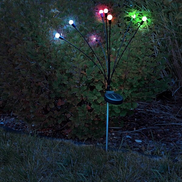 Lumină solară LED RGB FIORINI 8xLED 1,2V 600mAh IP44 negru