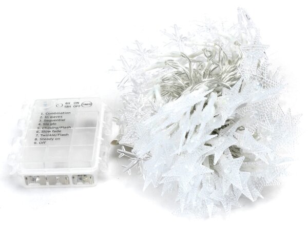 Aigostar - Ghirlandă de Crăciun LED RGBY pentru exterior, 100 LED, 8 moduri, alimentare 3xAA, 10 m, IP44, LED-uri în formă de stea