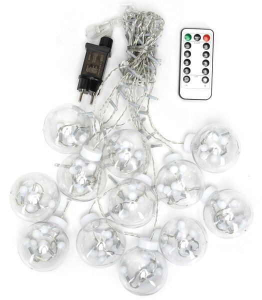 Aigostar - Ghirlandă LED de exterior pentru Crăciun, 120 LED, 6 W, 230 V, 8 moduri, 3 x 0,6 m, IP44, alb cald + telecomandă