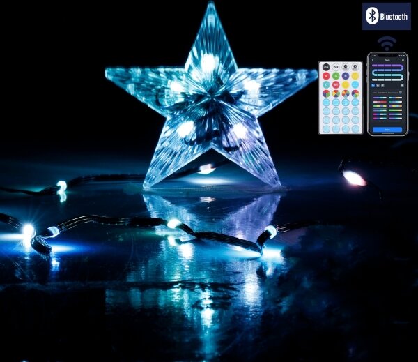 Aigostar - Ghirlandă LED RGBICW pentru exterior, 100 LED/10 W/230 V, 10 m, IP44 + telecomandă