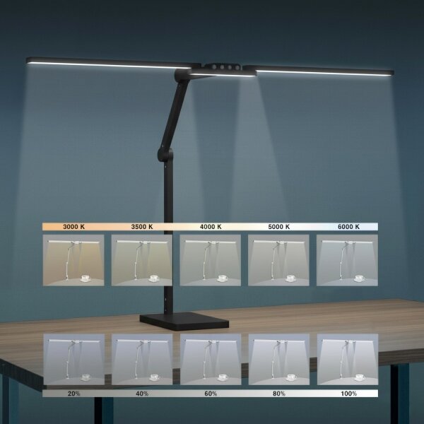 Brilagi-LED Lampă de birou tactilă dimabilă VARIO LED/24W/230V 3000-6500K negru