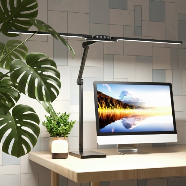 Brilagi-LED Lampă de birou tactilă dimabilă VARIO LED/24W/230V 3000-6500K negru