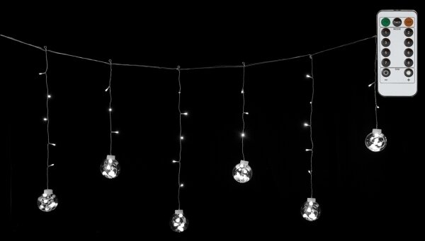 Aigostar - Ghirlandă LED de Crăciun pentru exterior 120xLED/6W/230V/8 funcții 3x0,6m IP44 alb rece + telecomandă