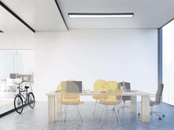 Plafonieră LED/32W/230V 4000K 120x7 cm negru