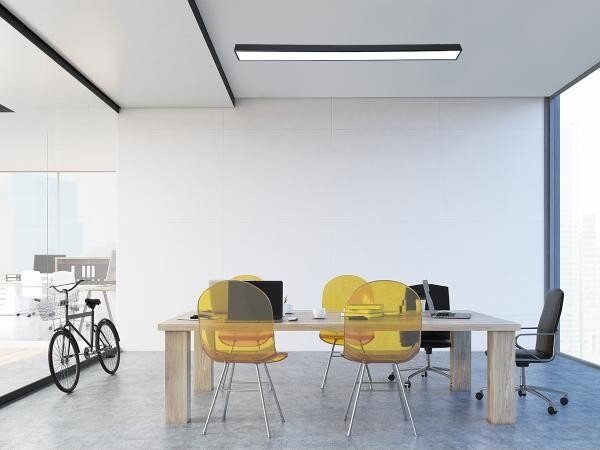 Plafonieră LED/32W/230V 4000K 120x7 cm negru