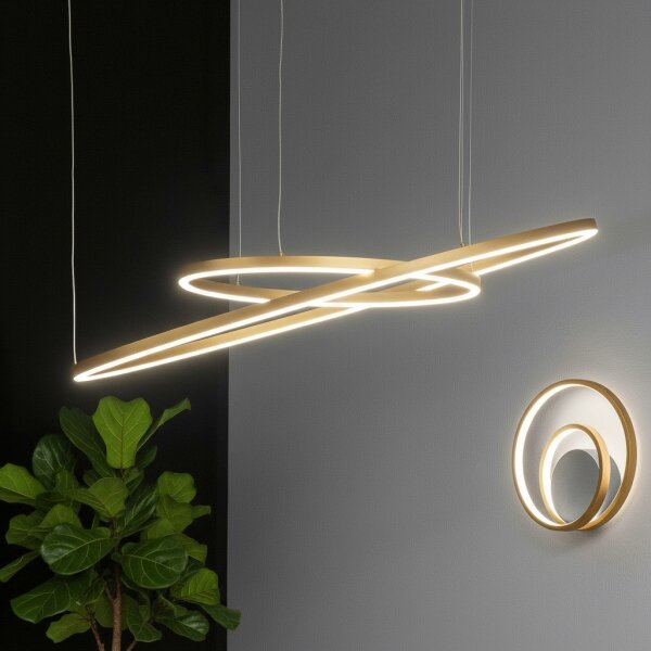 Ideal Lux - Lustră suspendată pe cablu ORACLE SLIM LED/37W/230V 3000K diam. 70 cm auriu
