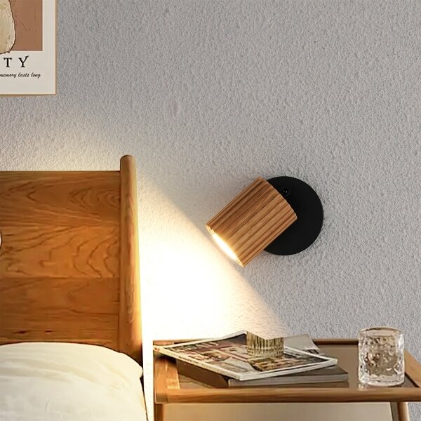 Brilagi - Aplica spot de perete MODERN WOOD 1xGU10/8W/230V lemn/negru