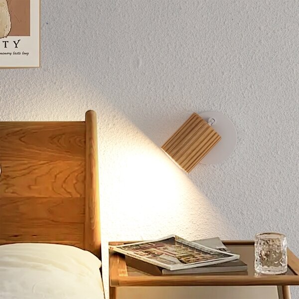 Brilagi - Aplică de perete cu spot MODERN WOOD 1xGU10/8W/230V lemn/alb