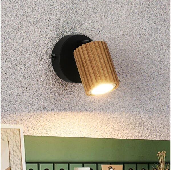 Brilagi - Aplica spot de perete MODERN WOOD 1xGU10/8W/230V lemn/negru