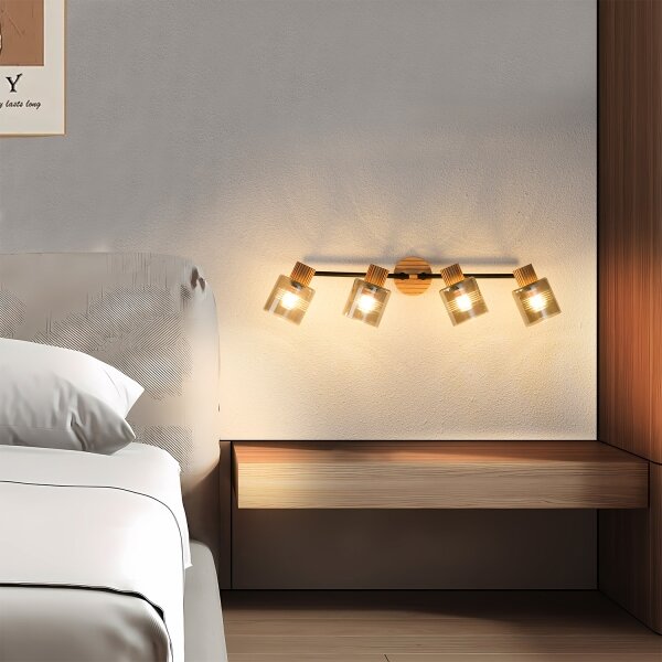 Brilagi - Lampă HYGGE cu 4xE14/15W/230V lemn/fumuriu