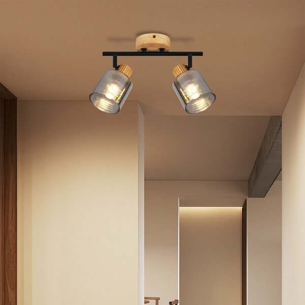 Brilagi - Spot HYGGE 2xE14/15W/230V lemn/fumuriu