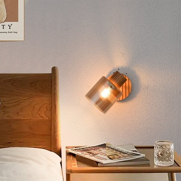 Brilagi - Aplica spot de perete HYGGE 1xE14/15W/230V lemn/fumuriu