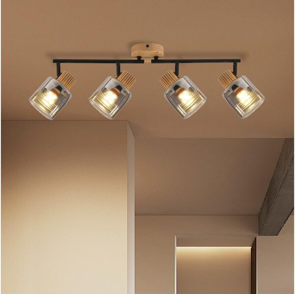 Brilagi - Lampă HYGGE cu 4xE14/15W/230V lemn/fumuriu
