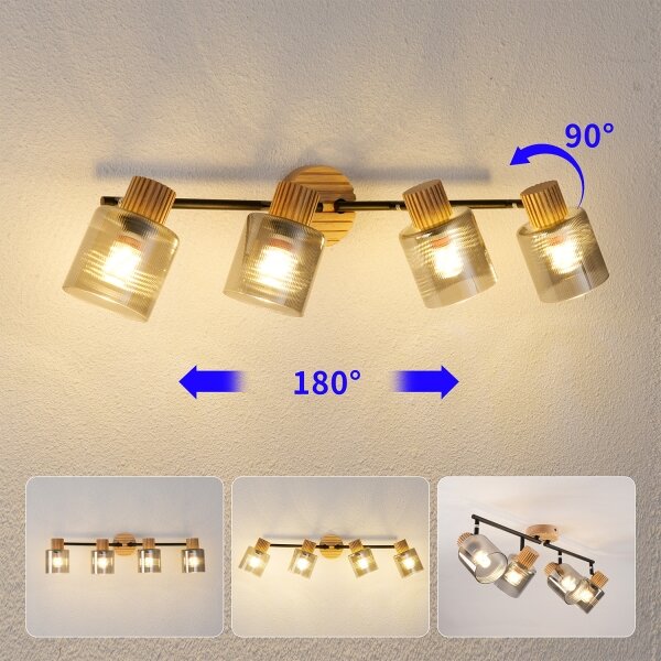 Brilagi - Lampă HYGGE cu 4xE14/15W/230V lemn/fumuriu