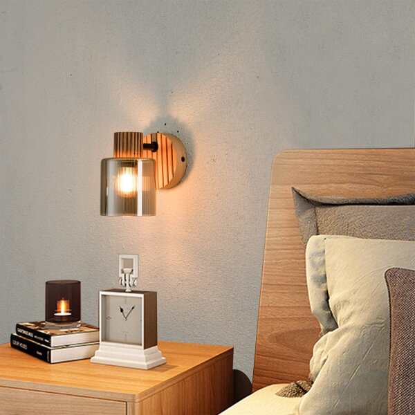 Brilagi - Aplica spot de perete HYGGE 1xE14/15W/230V lemn/fumuriu