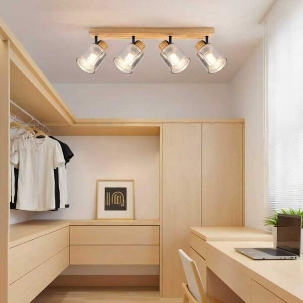 Brilagi - Lampă spot HYGGE 4xE14/15W/230V lemn/fumuriu