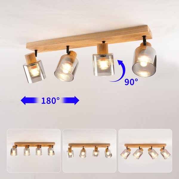 Brilagi - Lampă spot HYGGE 4xE14/15W/230V lemn/fumuriu